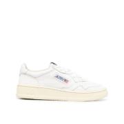 Witte Vintage Stijl Lage Top Sneakers Autry , White , Heren