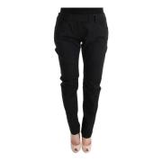 Slim Fit Katoenen Broek Ermanno Scervino , Black , Dames