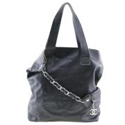 Pre-owned Leather chanel-bags Chanel Vintage , Black , Dames