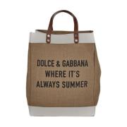 Logoed Juta Tas Dolce & Gabbana , Brown , Heren