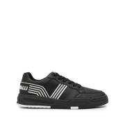 Zwarte Leren Streep Sneakers Just Cavalli , Black , Heren