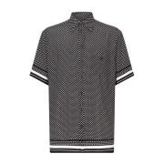 Polkadot Print Shirt - Zwart en Wit Dolce & Gabbana , Black , Heren