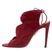 Pre-owned Suede boots Aquazzura Pre-owned , Red , Dames
