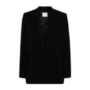 Zwarte getailleerde jas met reverskraag Forte Forte , Black , Dames