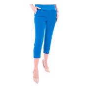 Cropped Broek met Baschina in Effen Kleur Manila Grace , Blue , Dames