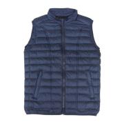 Blauwe Puffer Vest met Rits Diesel , Blue , Heren