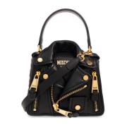 Schoudertas met bikerjack-motief Moschino , Black , Dames