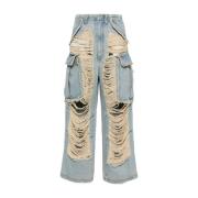 Lichtblauwe Denim Jeans met Gescheurde Details Darkpark , Blue , Dames