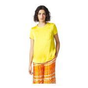 Blouse met Korte Mouwen en Zakje Manila Grace , Yellow , Dames