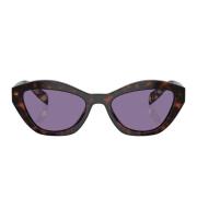 Vlinder Zonnebril met Paarse Gespiegelde Lenzen Prada , Brown , Unisex