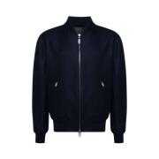 Marineblauwe Twill Bomberjack Brioni , Blue , Heren