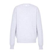 Grijze Sweaters met Intrecciato Leren Patches Bottega Veneta , Gray , ...