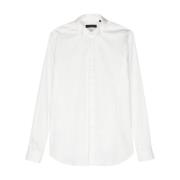 Witte Katoenen Poplin Overhemd Corneliani , White , Heren