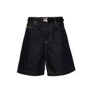 Blauwe Bermuda Shorts met Geïntegreerde Riem Sacai , Blue , Heren