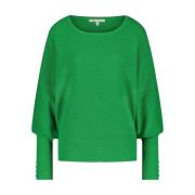 Glinsterende Batwing Lurex Pullover Nukus , Green , Dames