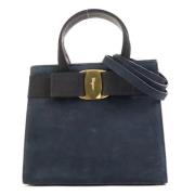 Pre-owned Suede handbags Salvatore Ferragamo Pre-owned , Blue , Dames