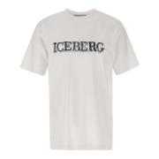 Heren Wit Logo T-Shirt Iceberg , White , Heren