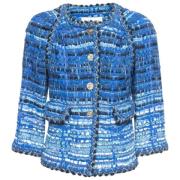 Pre-owned Fabric outerwear Chanel Vintage , Blue , Dames