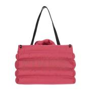 Gewatteerde nylon tote tas met logo detail Pinko , Pink , Dames