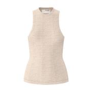 Gestreepte Tanktop Selected Femme , Beige , Dames