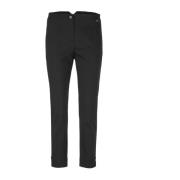 Broek met Split in Materiaalmix Marc Cain , Black , Dames