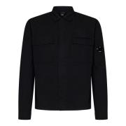 Zwarte overhemden met puntige kraag en klepzakken C.p. Company , Black...