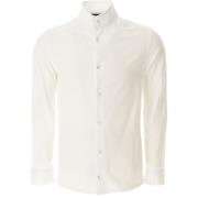 Witte Overhemd met Opstaande Kraag Emporio Armani , White , Heren