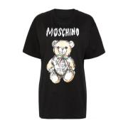 Zwarte Logo Print Teddy Bear T-shirts en Polos Moschino , Black , Dame...