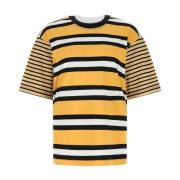 Geborduurd Oversized Katoenen T-shirt Marni , Yellow , Dames