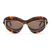 Donker Havana Cat-Eye Zonnebril Loewe , Brown , Dames