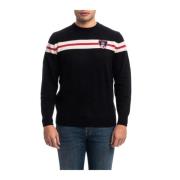 Gestreepte Crew Neck Sweater MC2 Saint Barth , Black , Heren