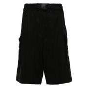 Zwarte Twill Cuffed Shorts Y-3 , Black , Heren