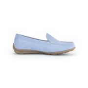 Blauwe Damesloafer met Optifit Voetbed Gabor , Blue , Dames