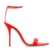 Rode Tiffany glanzende sandalen met hak Casadei , Red , Dames
