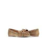 Beige Suède Sandalen met Blauwe Studs Sartore , Beige , Dames