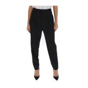 Zwarte Tapered Pantalons Saint Laurent , Black , Dames