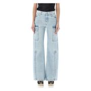 Licht Vintage Blauwe Cargo Jeans Stella McCartney , Blue , Dames