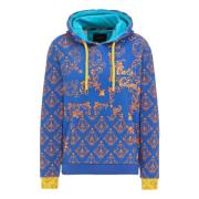 Kleurrijke Barok Patroon Hoodie Carlo Colucci , Blue , Dames