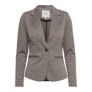 Geknoopte Blazer met Lange Mouwen Ichi , Beige , Dames