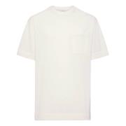 Pima Katoenen Gebreid T-Shirt Boggi Milano , White , Heren