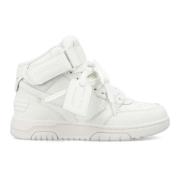 Witte Mid-High Sneakers met Geperforeerde Details Off White , White , ...