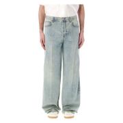 Oversized Denim Jeans Valentino Garavani , Blue , Heren