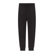 Zwarte Katoenen Broek met Elastische Taille Versace Jeans Couture , Bl...
