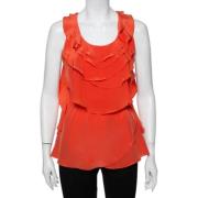 Pre-owned Silk tops Oscar De La Renta Pre-owned , Orange , Dames