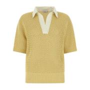 Mosterdgele Katoen Kasjmier Polo Shirt Agnona , Yellow , Dames