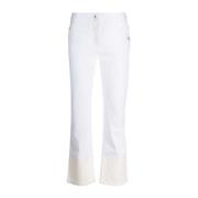 Jeans met contrastzoom en middelhoge taille Off White , White , Dames