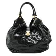 Pre-owned Leather handbags Louis Vuitton Vintage , Black , Dames