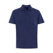 Buttonless Polo Shirt in gekleurd katoenen jersey Sease , Blue , Heren