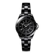 J12 Zwarte Keramische Horloge Chanel , Black , Dames