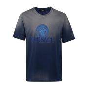 Jersey Fabric Degrade Overdye T-Shirt Versace , Blue , Heren